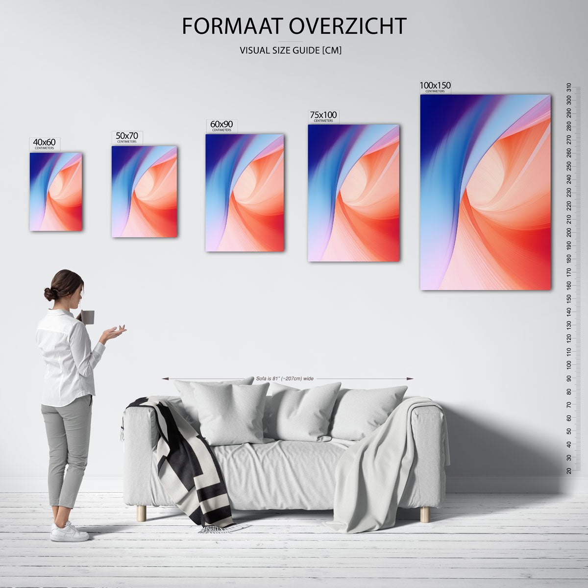 Vloeiende kleuren Kunstwerk