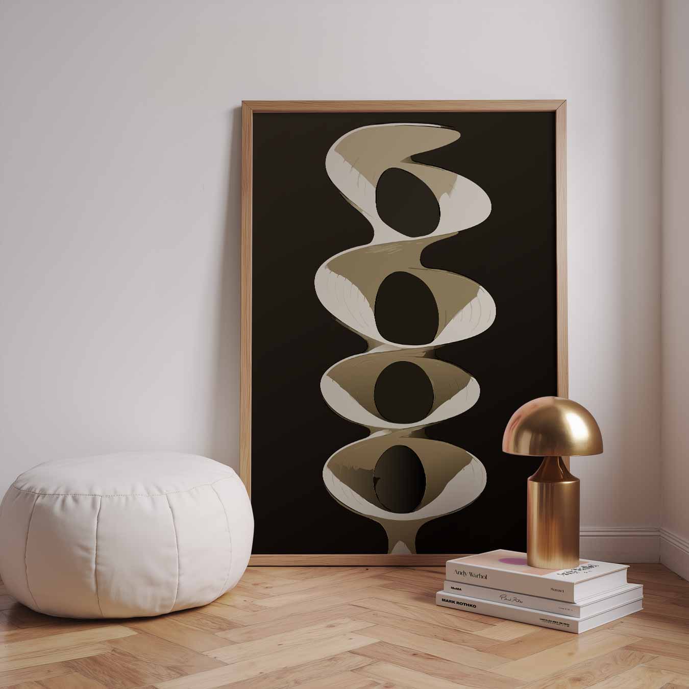 Abstracte Sculptuur in Bruintinten Poster