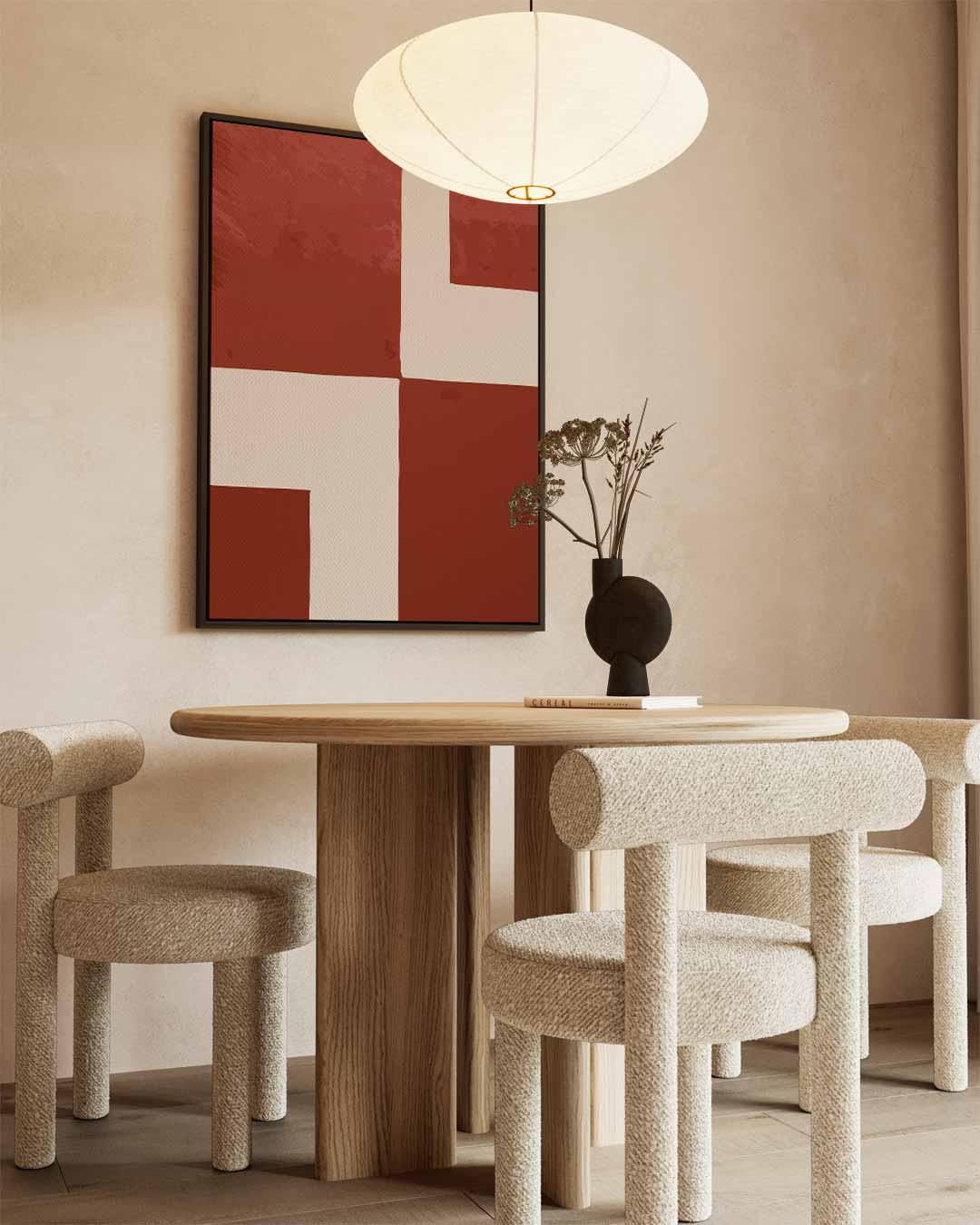 Abstract Rood-Blok Kunstwerk Kunstwerk-canvas-dibond-plexiglas-wanddecoratie-WallArtistic