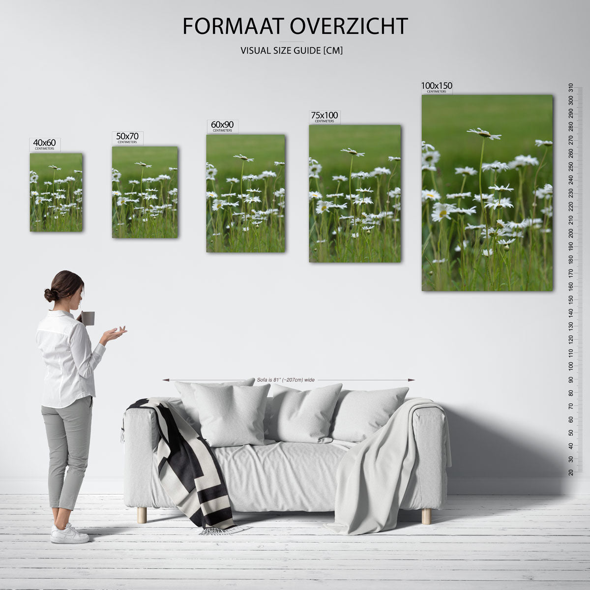 Bloemen in weide Kunstwerk