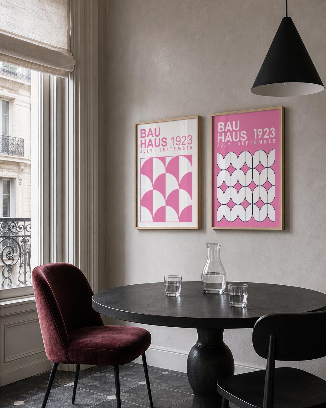 Roze boogpatronen Posterset