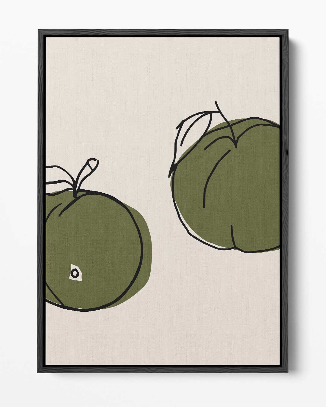 Twee Groene Vruchten Kunstafdruk Kunstwerk-canvas-dibond-plexiglas-wanddecoratie-WallArtistic