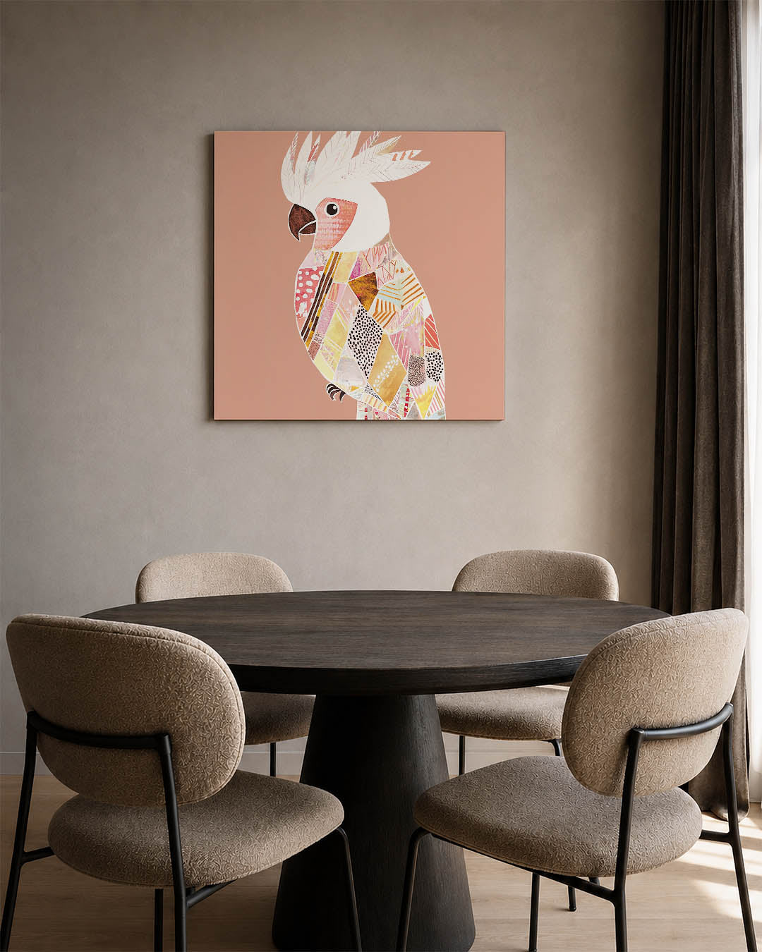 Vrolijke vogel collage Kunstwerk
