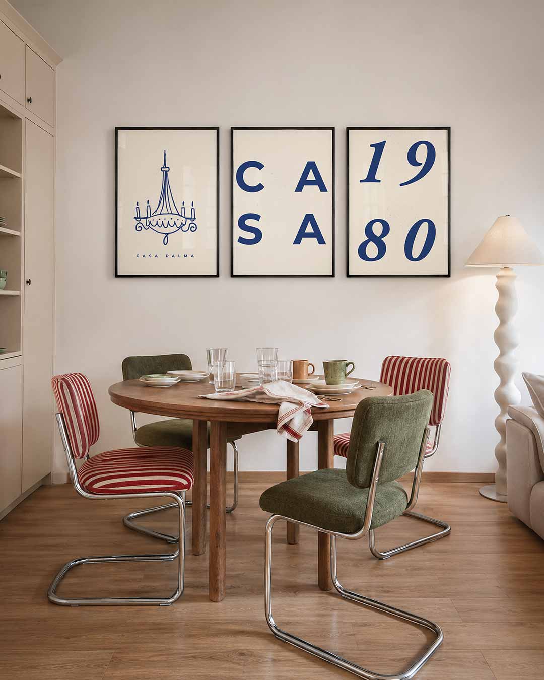 Lijnenspel kroonluchter Posterset