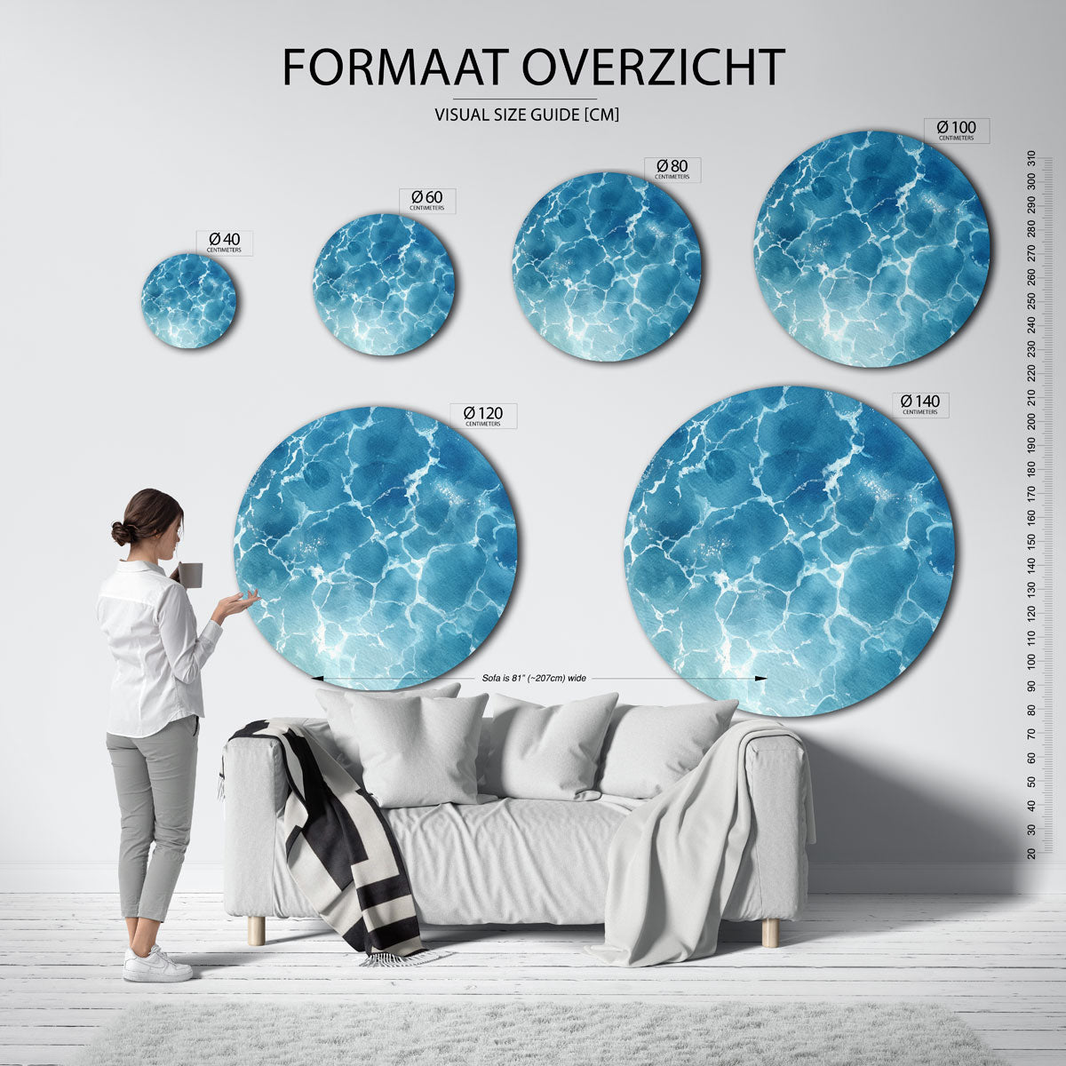 Blauwe waterstructuur Muurcirkel