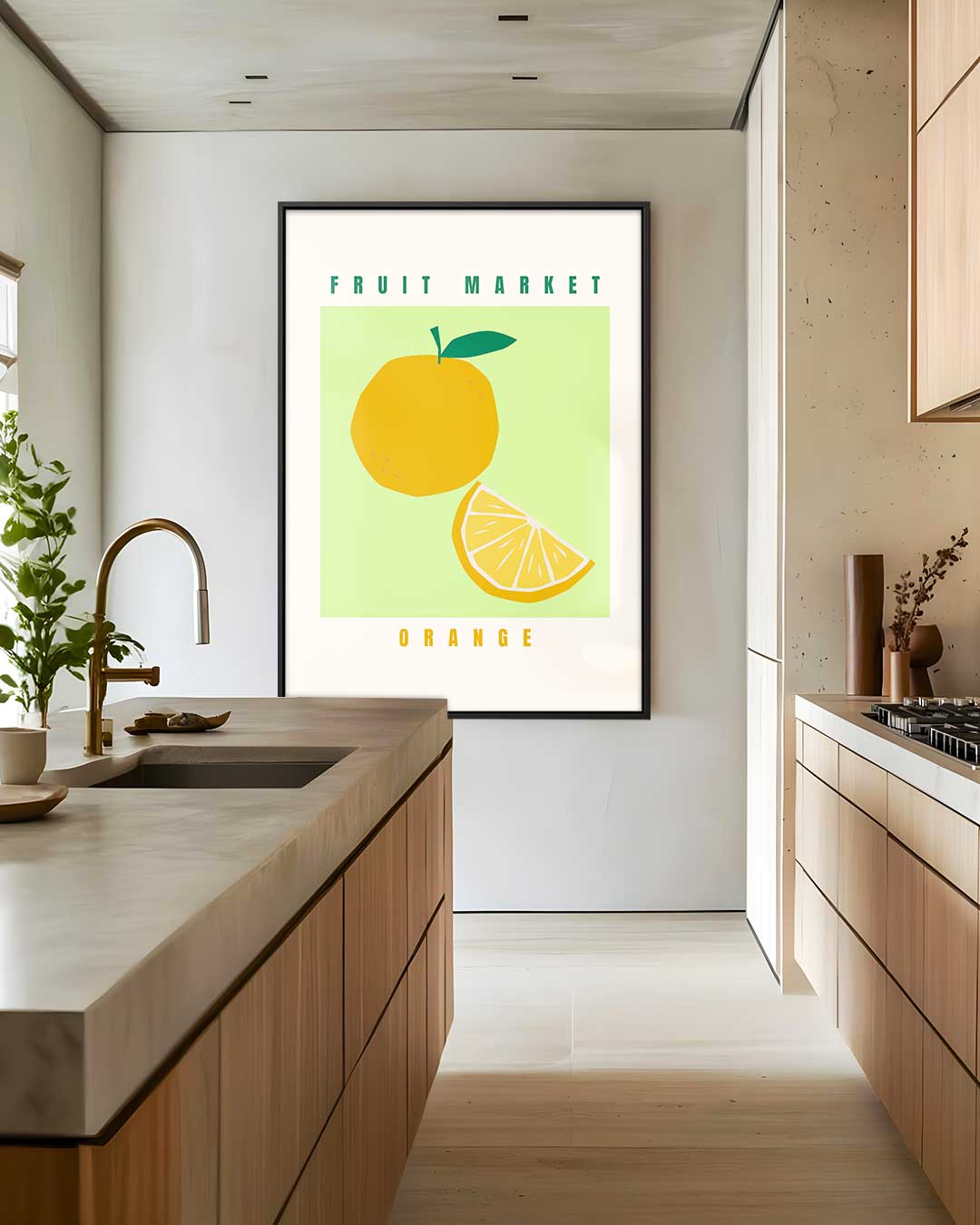 Fruit Market Oranje Poster Kunstwerk-canvas-dibond-plexiglas-wanddecoratie-WallArtistic