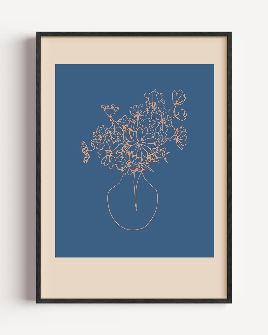 Bloemenlijn in Vaas Poster-WallArtistic