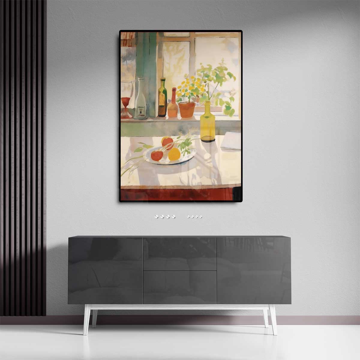 Zomers Stilleven bij het Raam Kunstwerk-canvas-dibond-plexiglas-wanddecoratie-WallArtistic