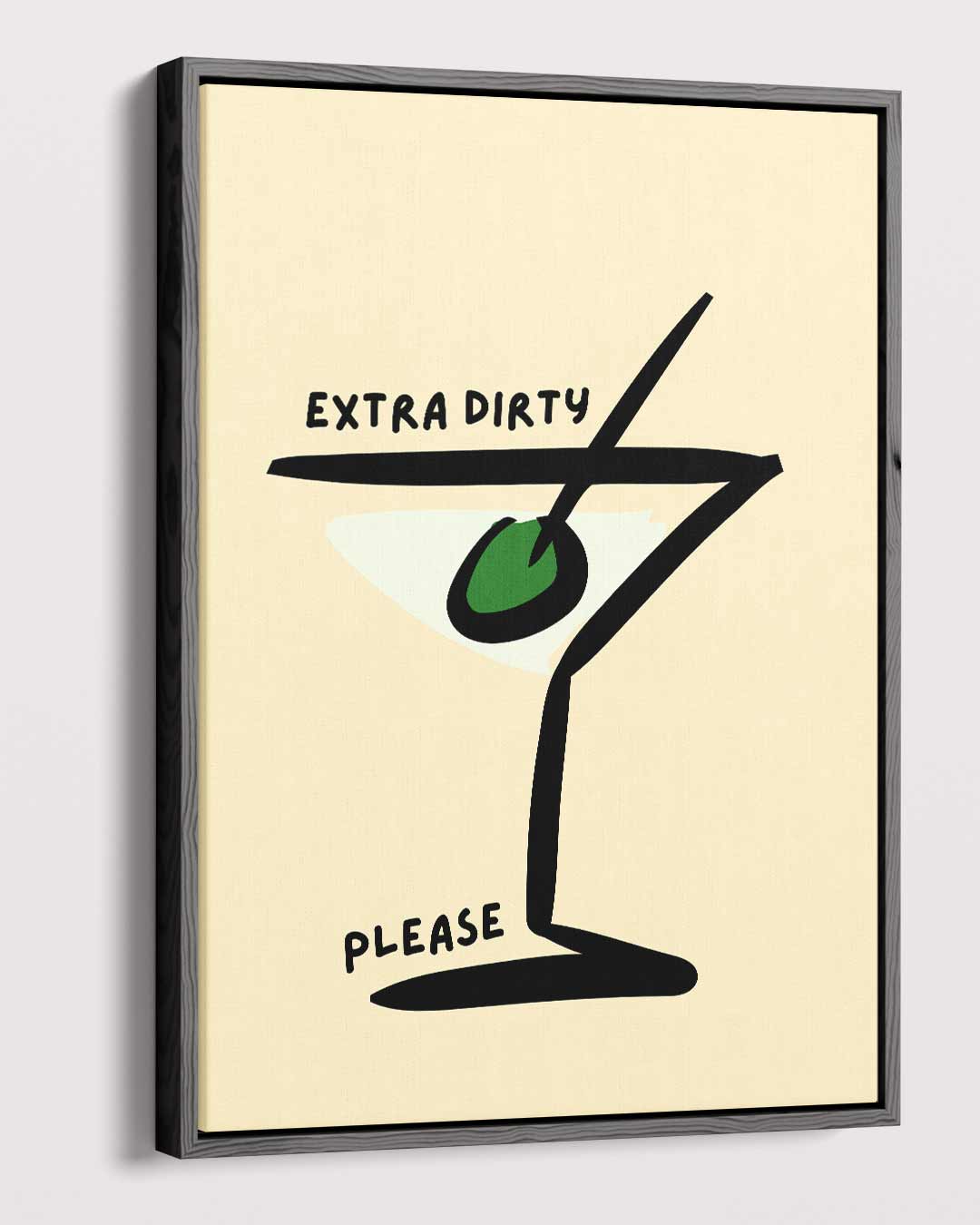 Extra Dirty Martini Illustratie Kunstwerk-canvas-dibond-plexiglas-wanddecoratie-WallArtistic