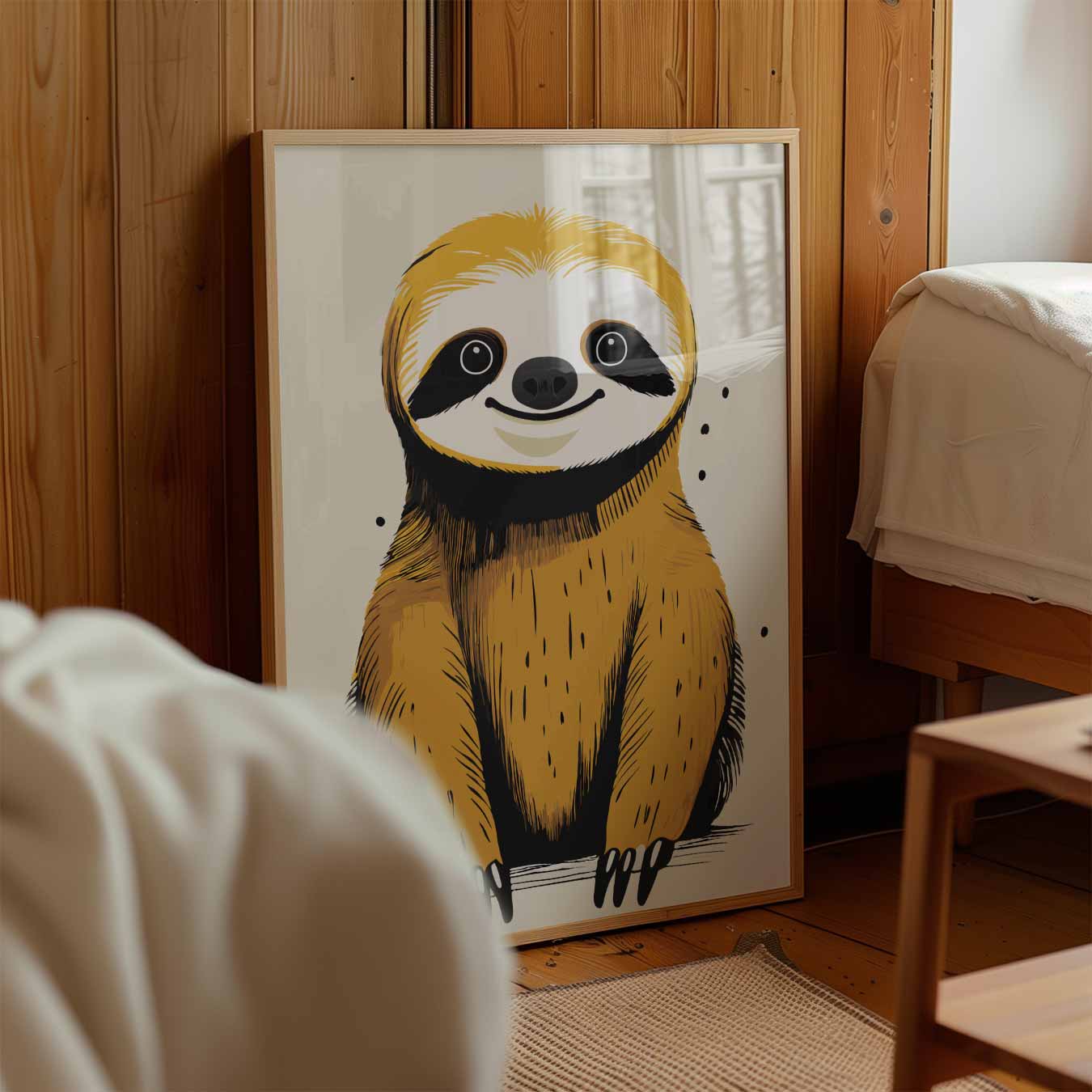 Schattige Luiaard Illustratie Poster