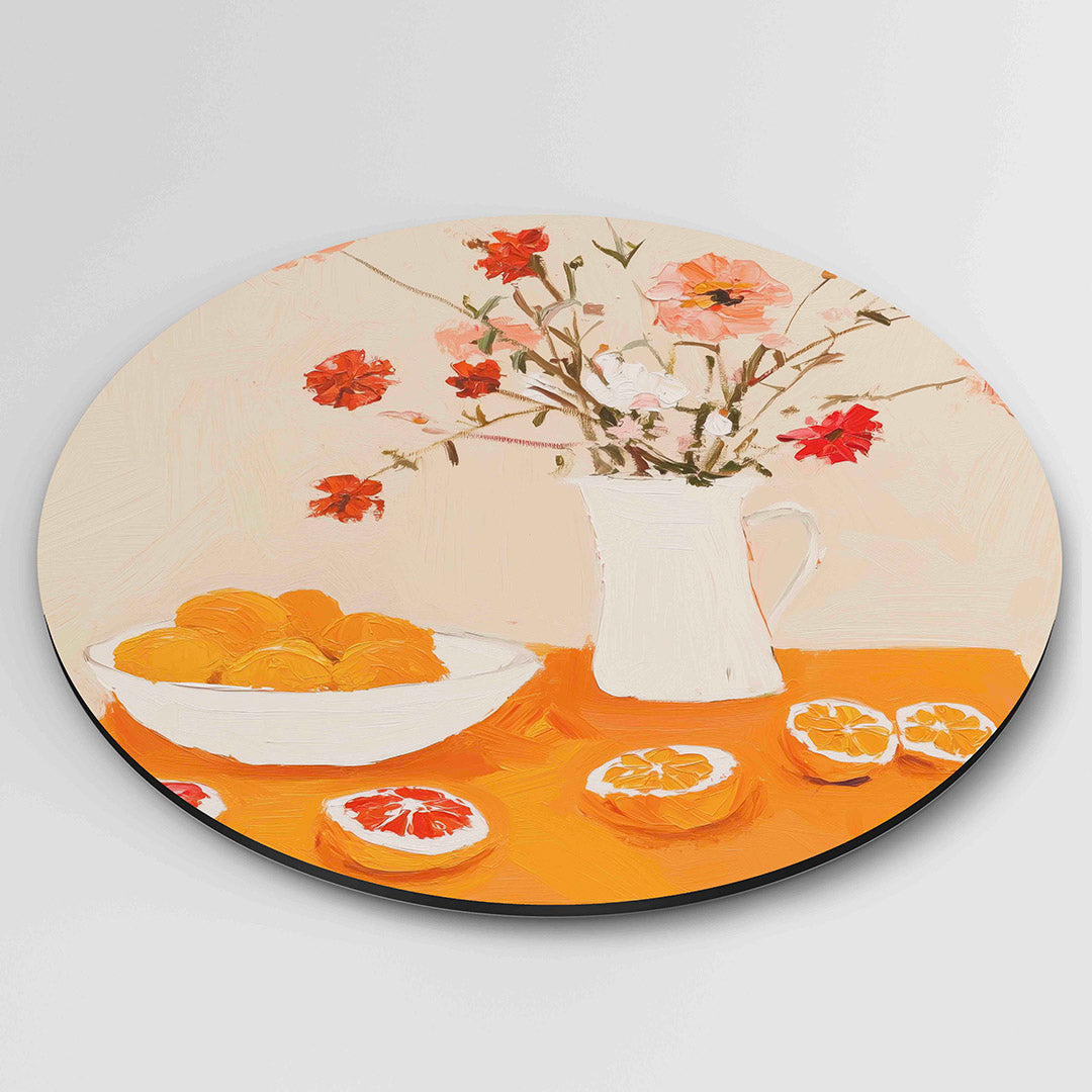 Bloemen en fruit Muurcirkel