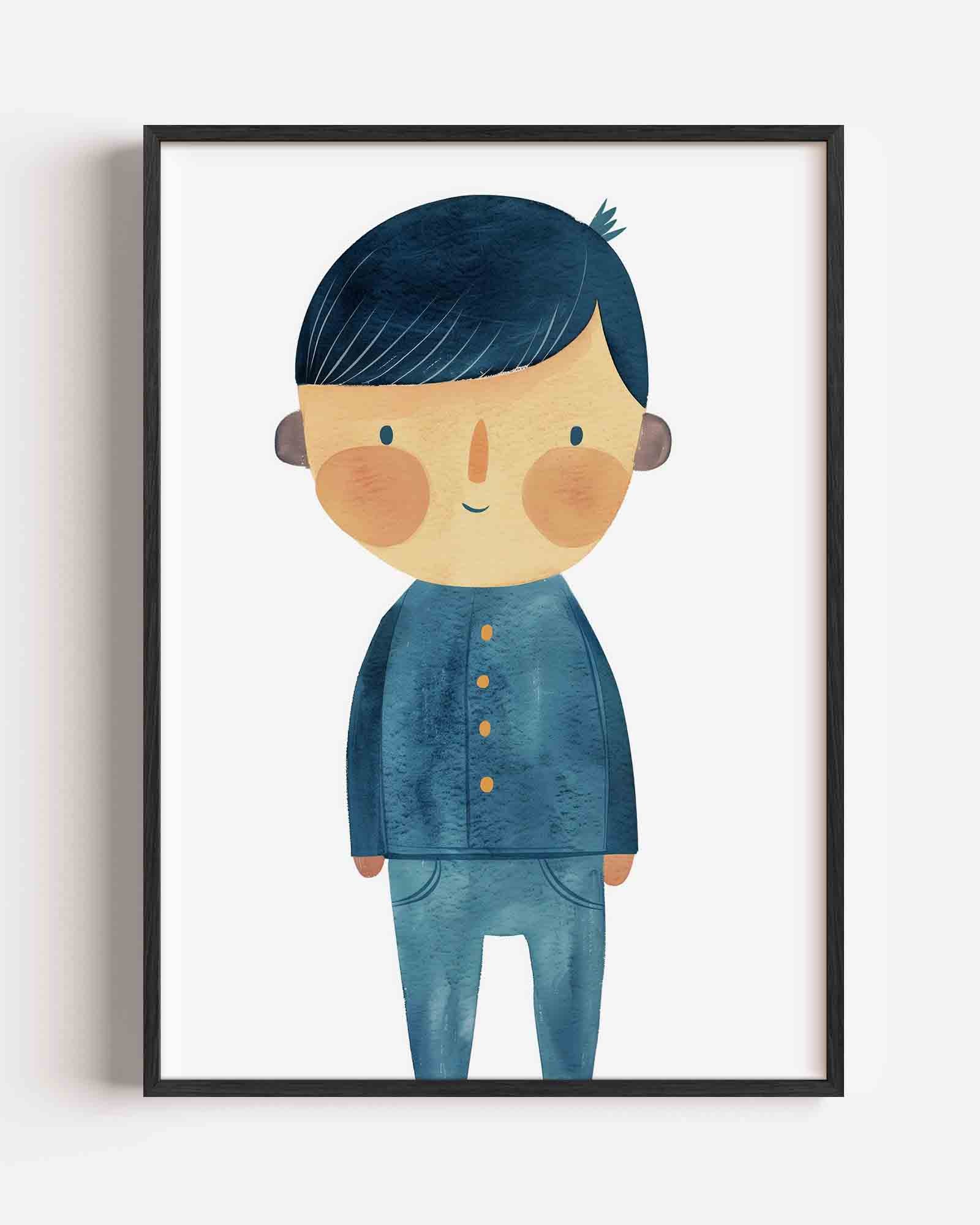 Blauwe figuur Poster