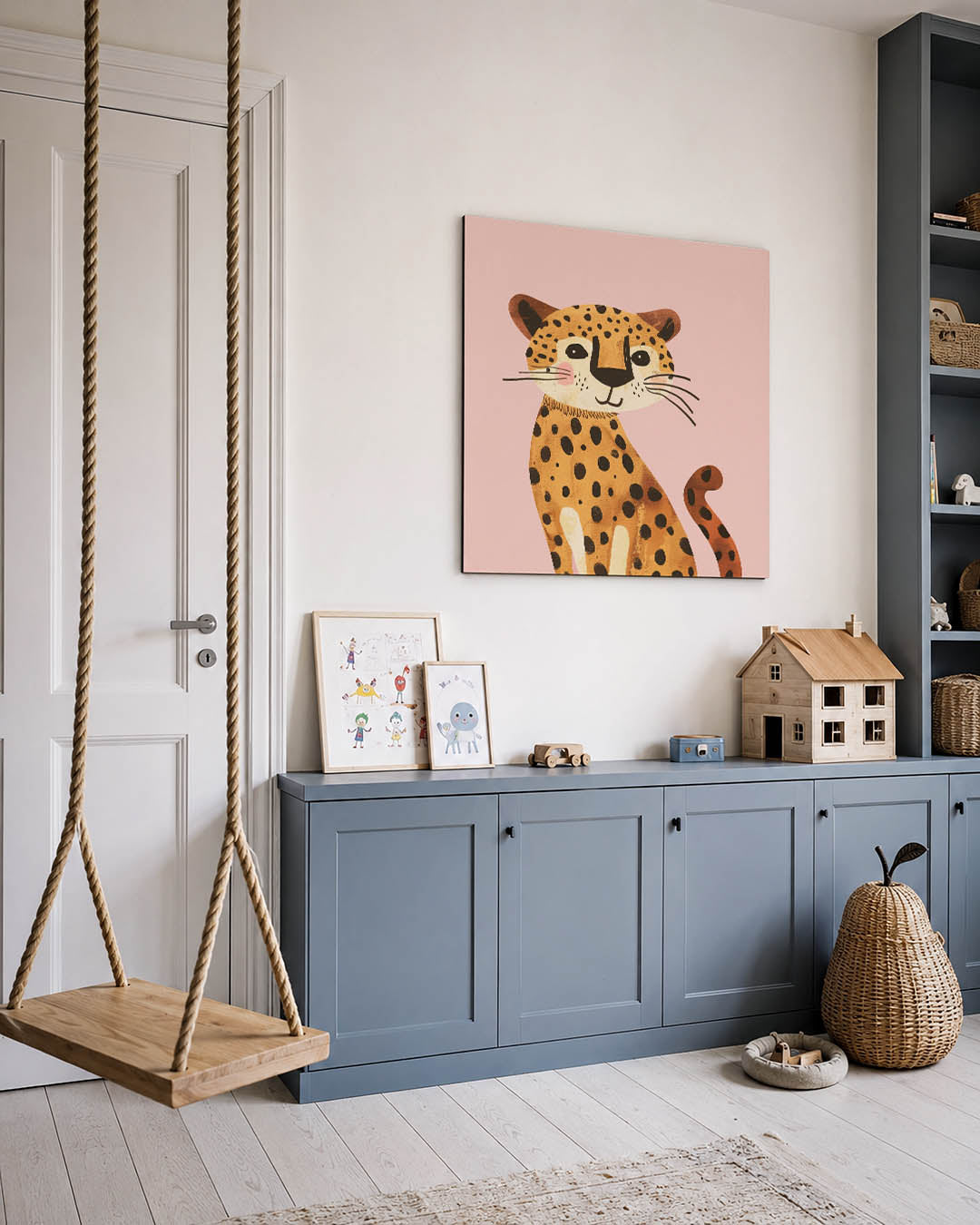 Vrolijke luipaard illustratie Kunstwerk