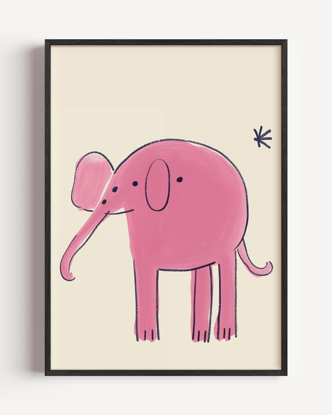 Speelse Roze Olifant Poster-WallArtistic