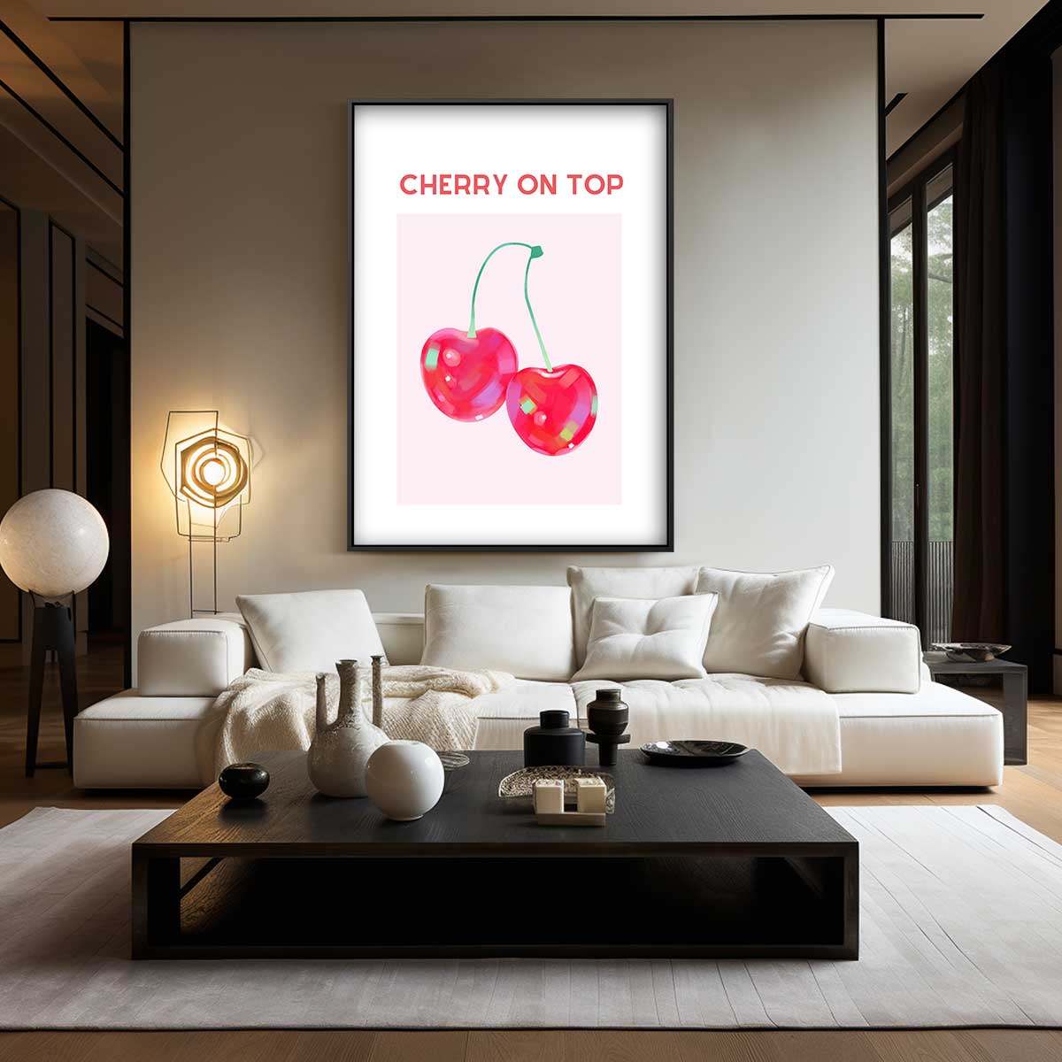 Vrolijke Kersentopper Kunstwerk-canvas-dibond-plexiglas-wanddecoratie-WallArtistic
