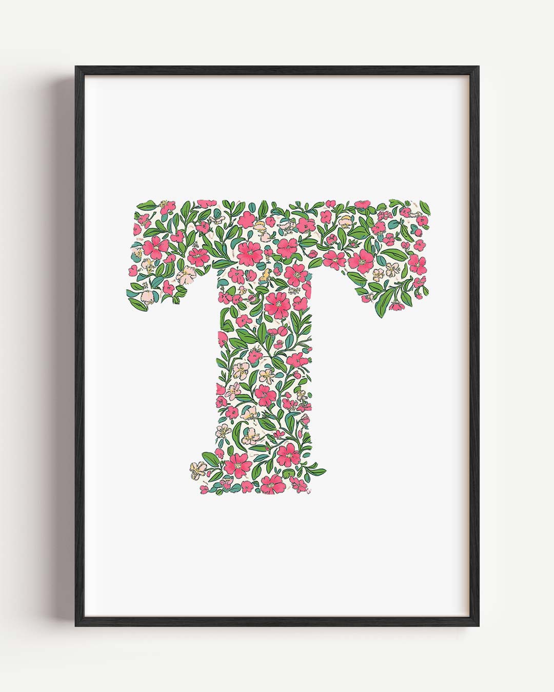 Bloemrijke T Monogram Poster