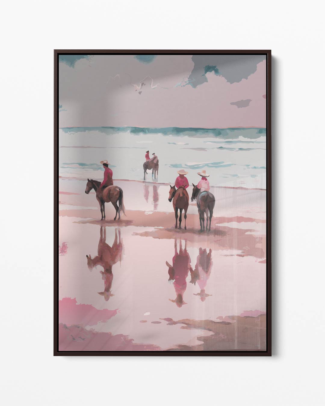 Strandrit in de Avondzon Kunstwerk-canvas-dibond-plexiglas-wanddecoratie-WallArtistic