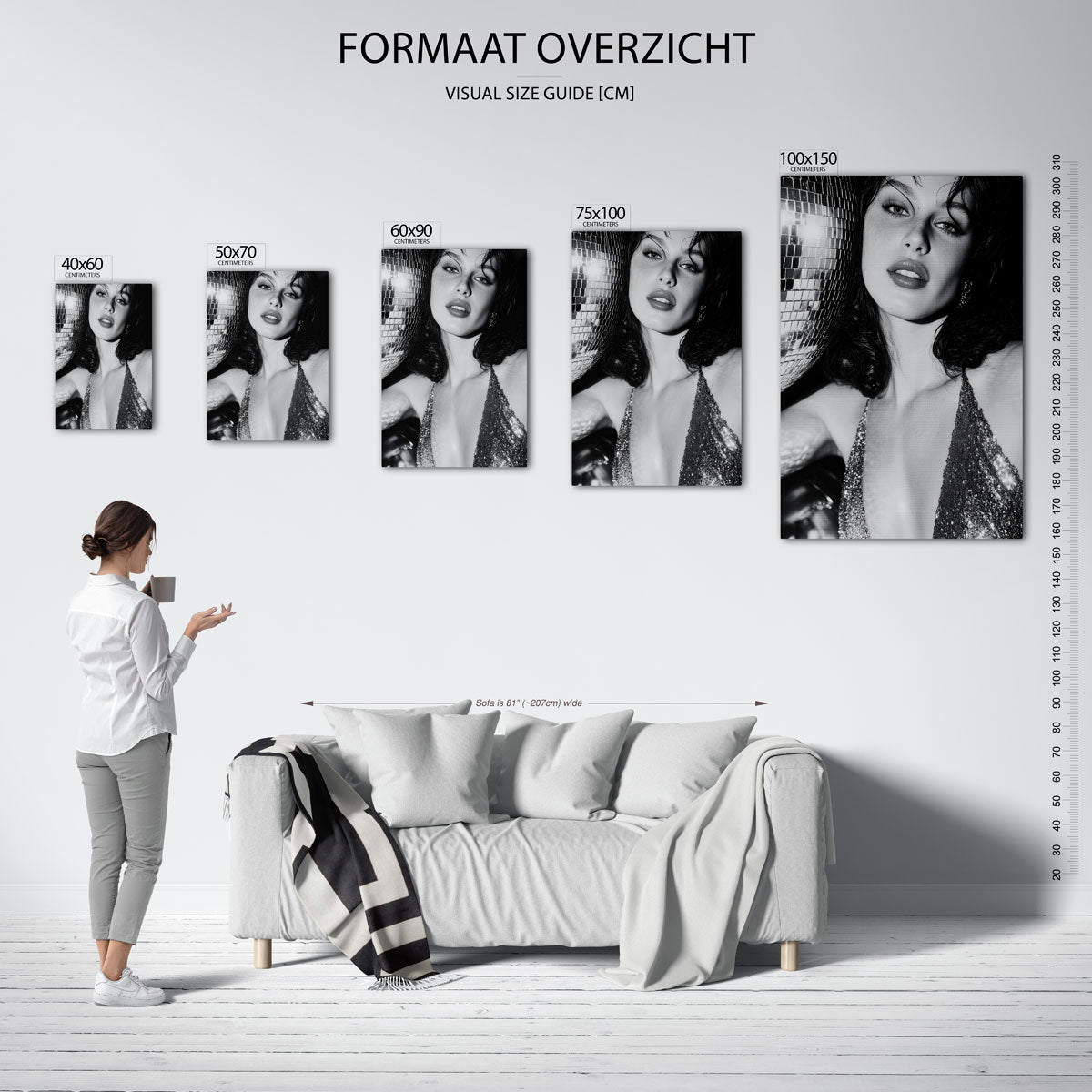 Glinsterende portret Kunstwerk