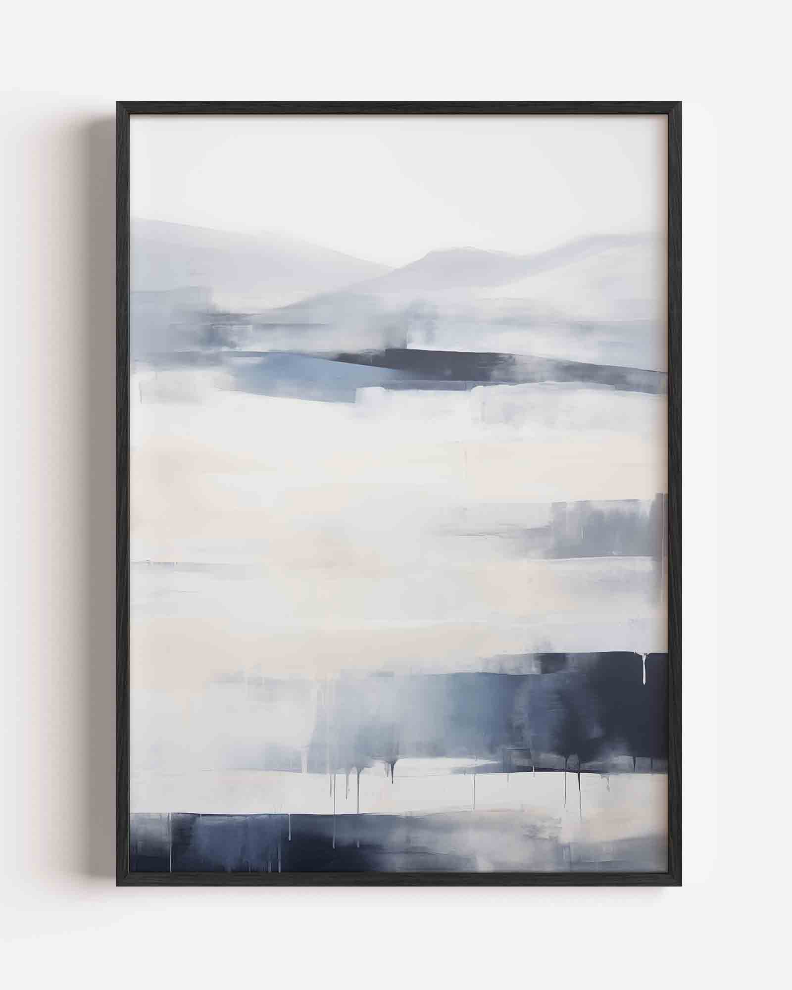 Landschap in blauw en wit Poster