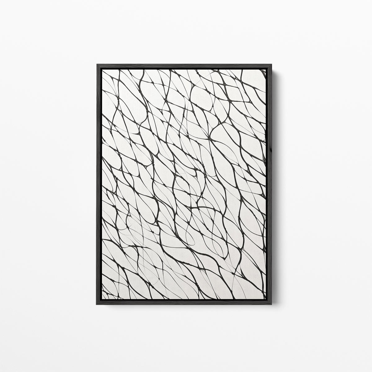 Web van Zwarte Lijnen Kunstwerk-canvas-dibond-plexiglas-wanddecoratie-WallArtistic