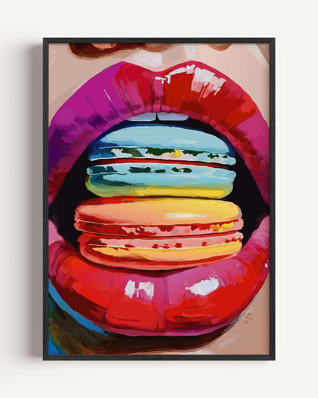 Kleurrijke Macaron Lippen Poster