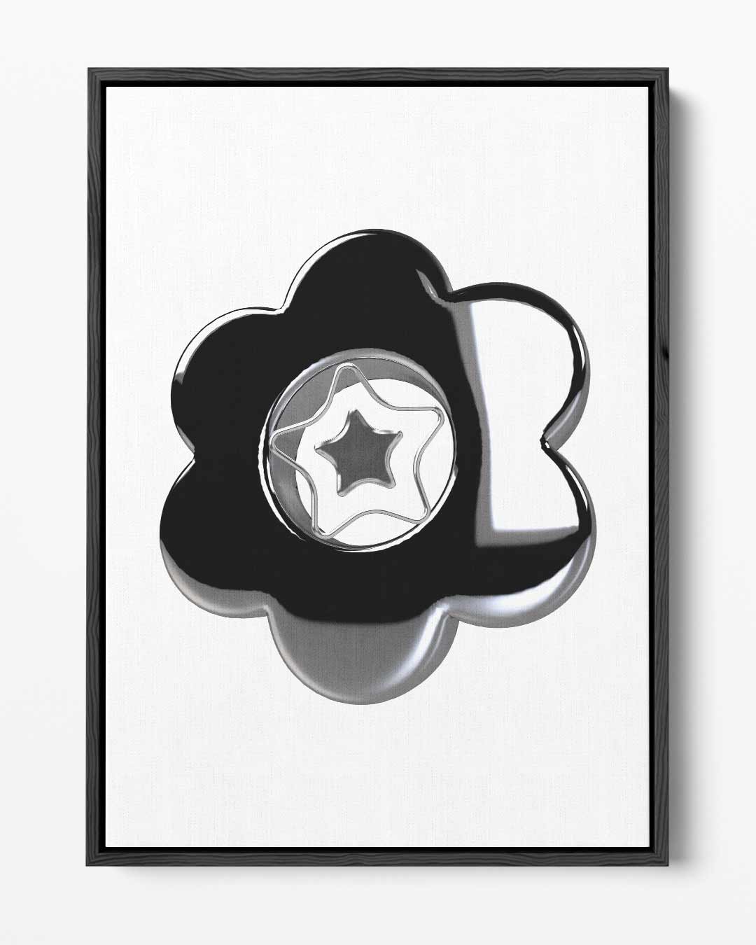 Sterrenbloem in Zilver Kunstwerk-canvas-dibond-plexiglas-wanddecoratie-WallArtistic