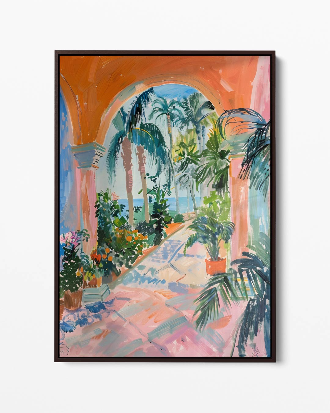Tropische Tuinonder De Boog Kunstwerk-canvas-dibond-plexiglas-wanddecoratie-WallArtistic