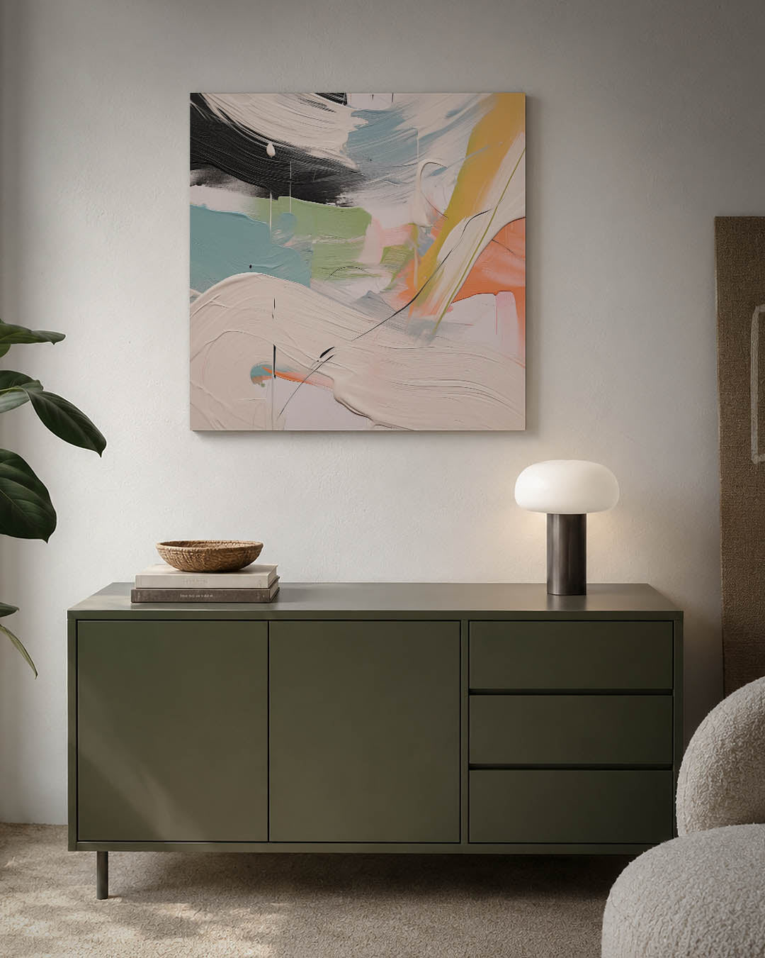 Dynamische kleurencompositie Kunstwerk