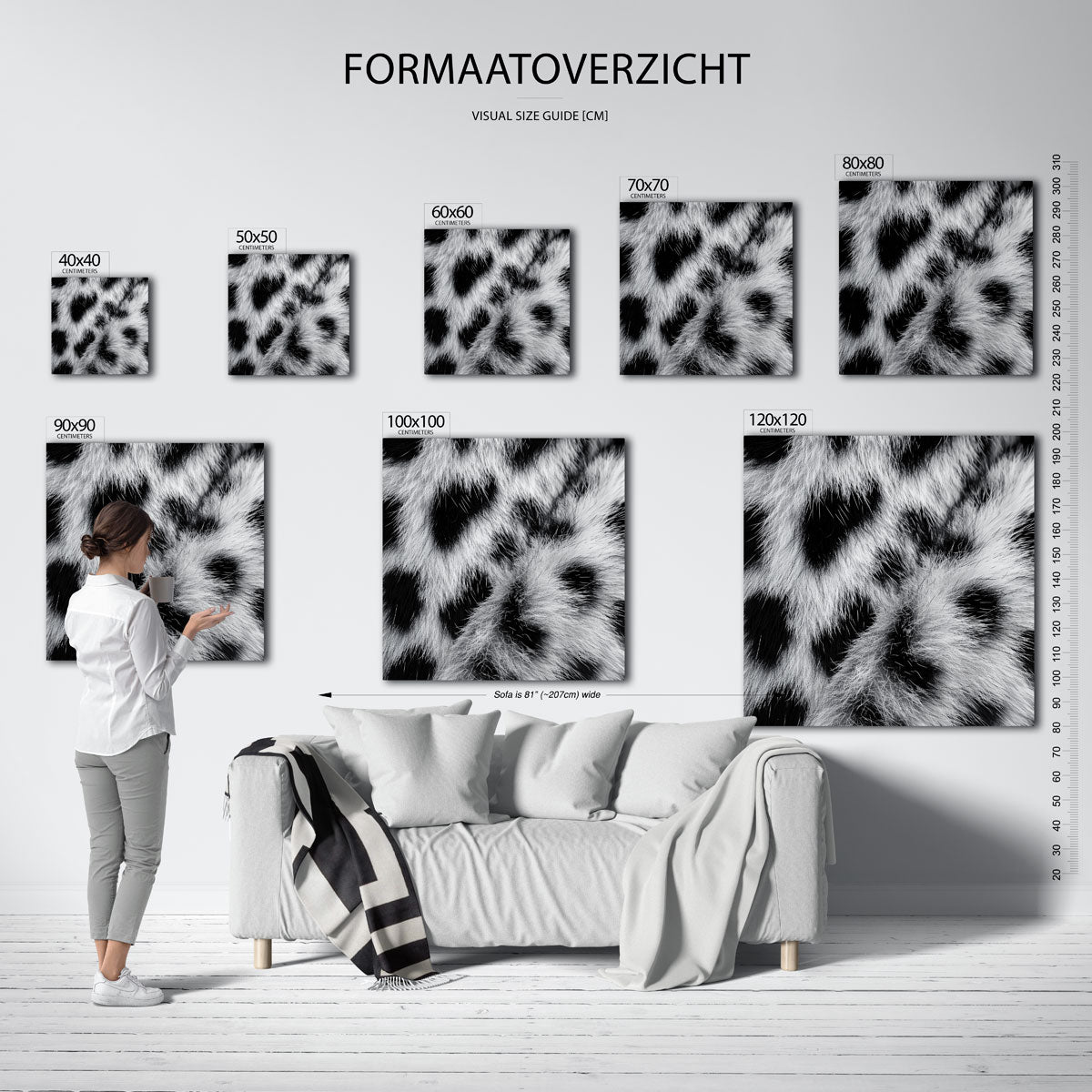 Zwart wit vachtpatroon Poster