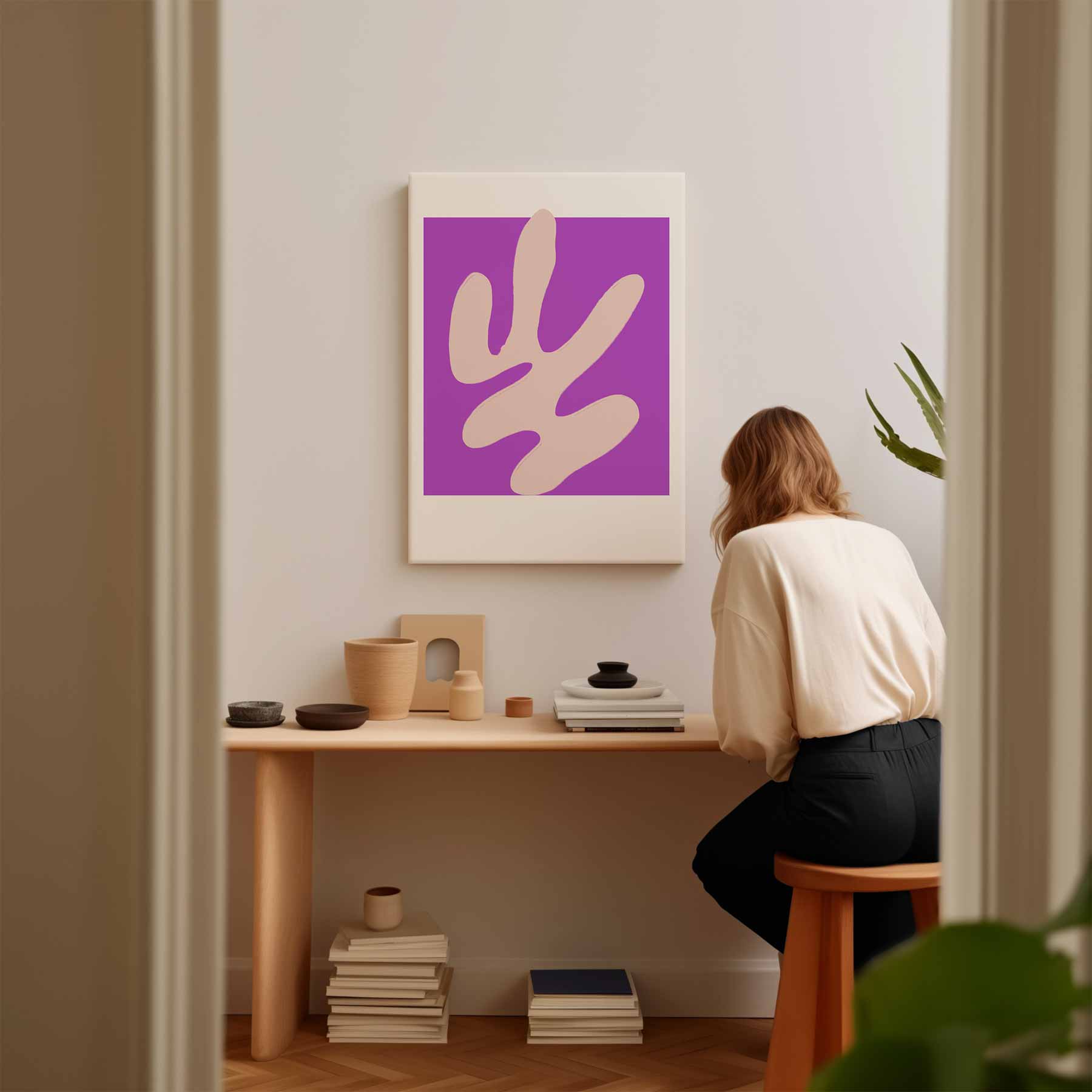 Abstract purpere flow Kunstwerk-canvas-dibond-plexiglas-wanddecoratie-WallArtistic