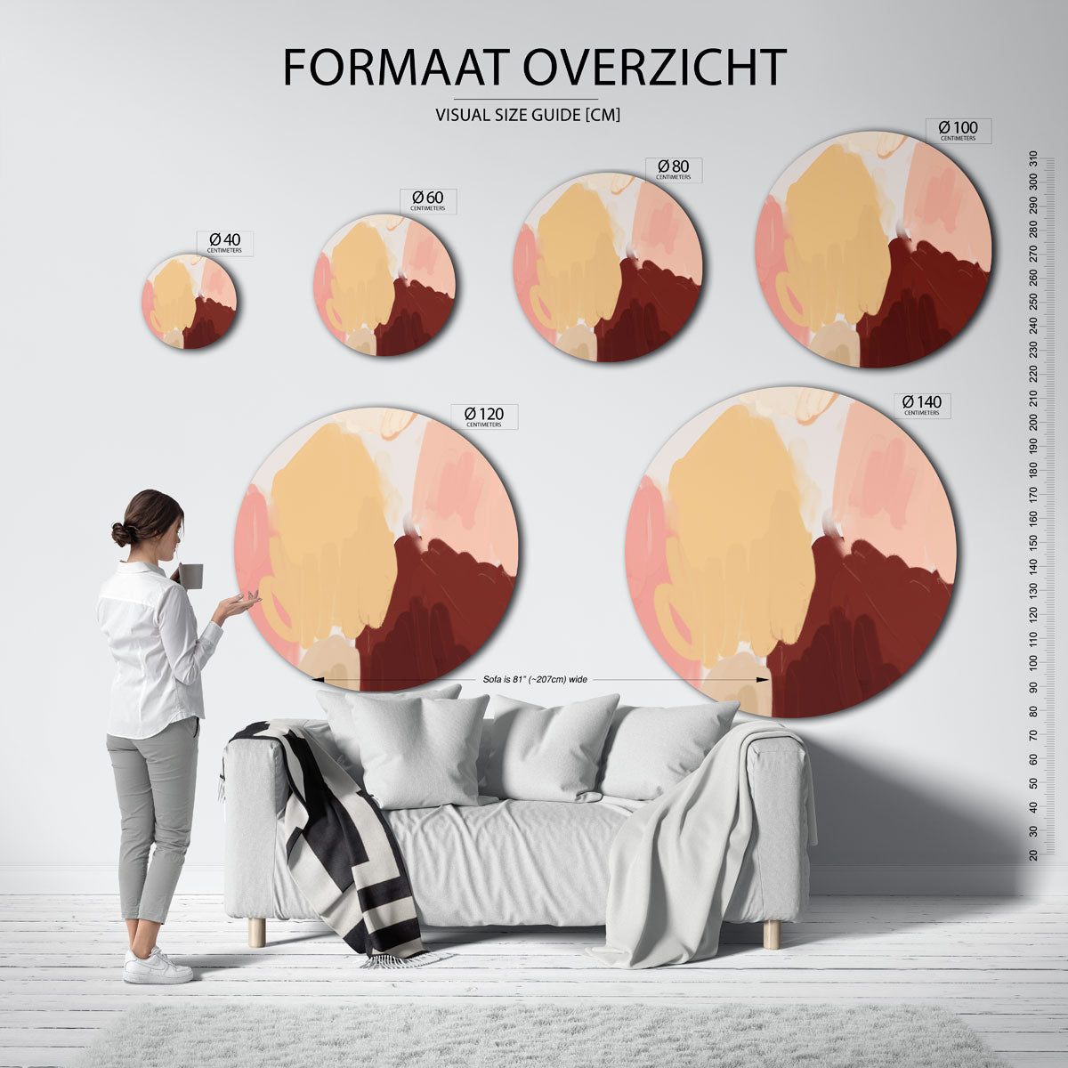 Abstracte vormen Muurcirkel