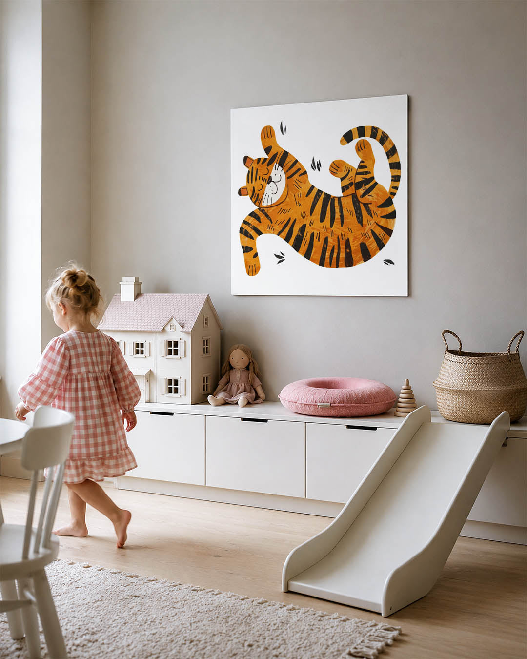 Speelse tijger illustratie Kunstwerk