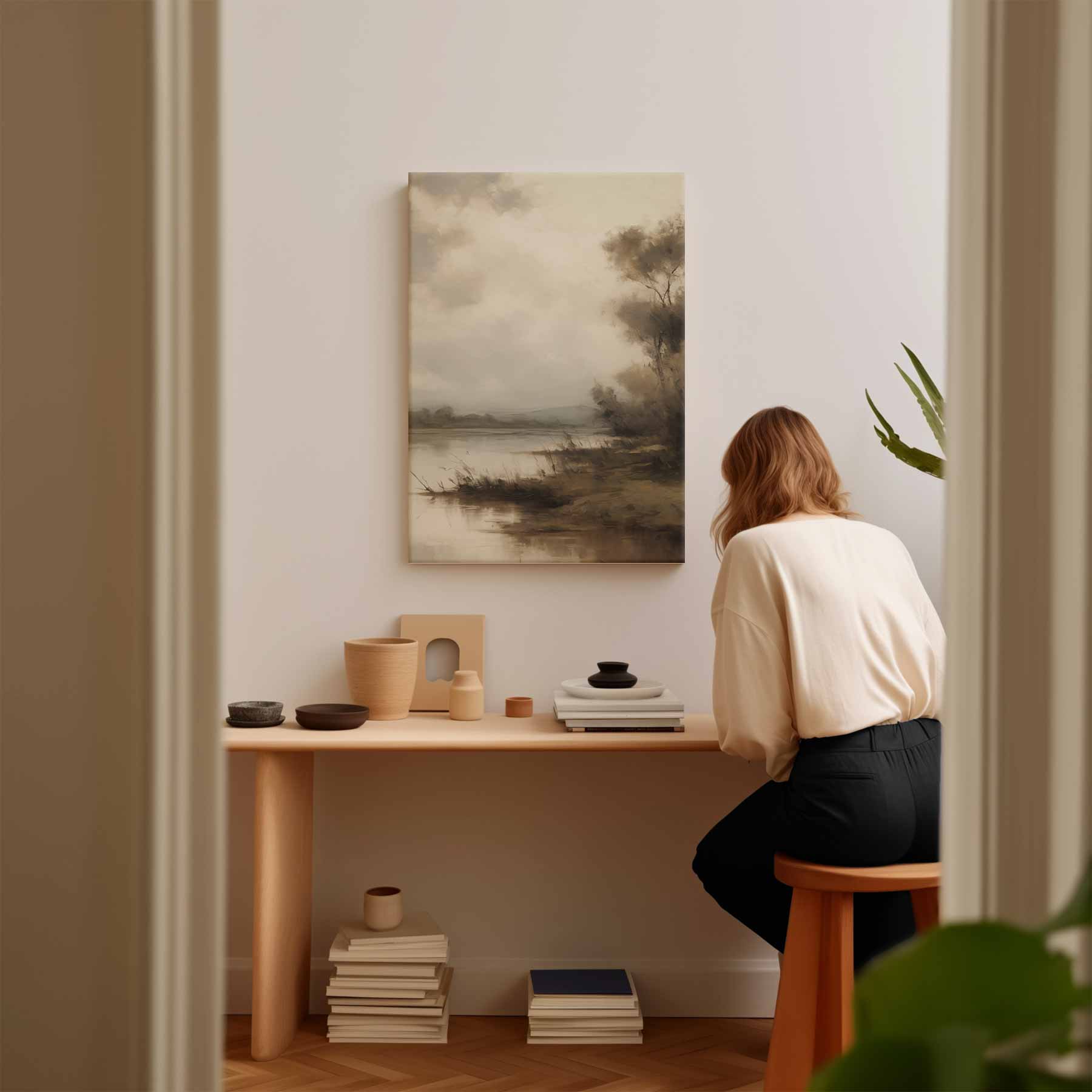 Rustieke Rivieroever Kunstwerk-canvas-dibond-plexiglas-wanddecoratie-WallArtistic