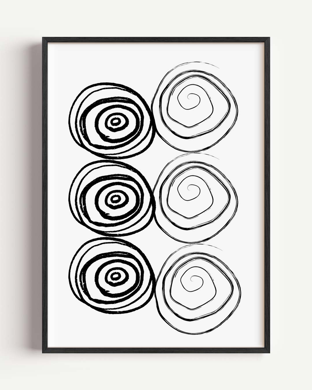 Minimalistische Spiraalpatronen Poster