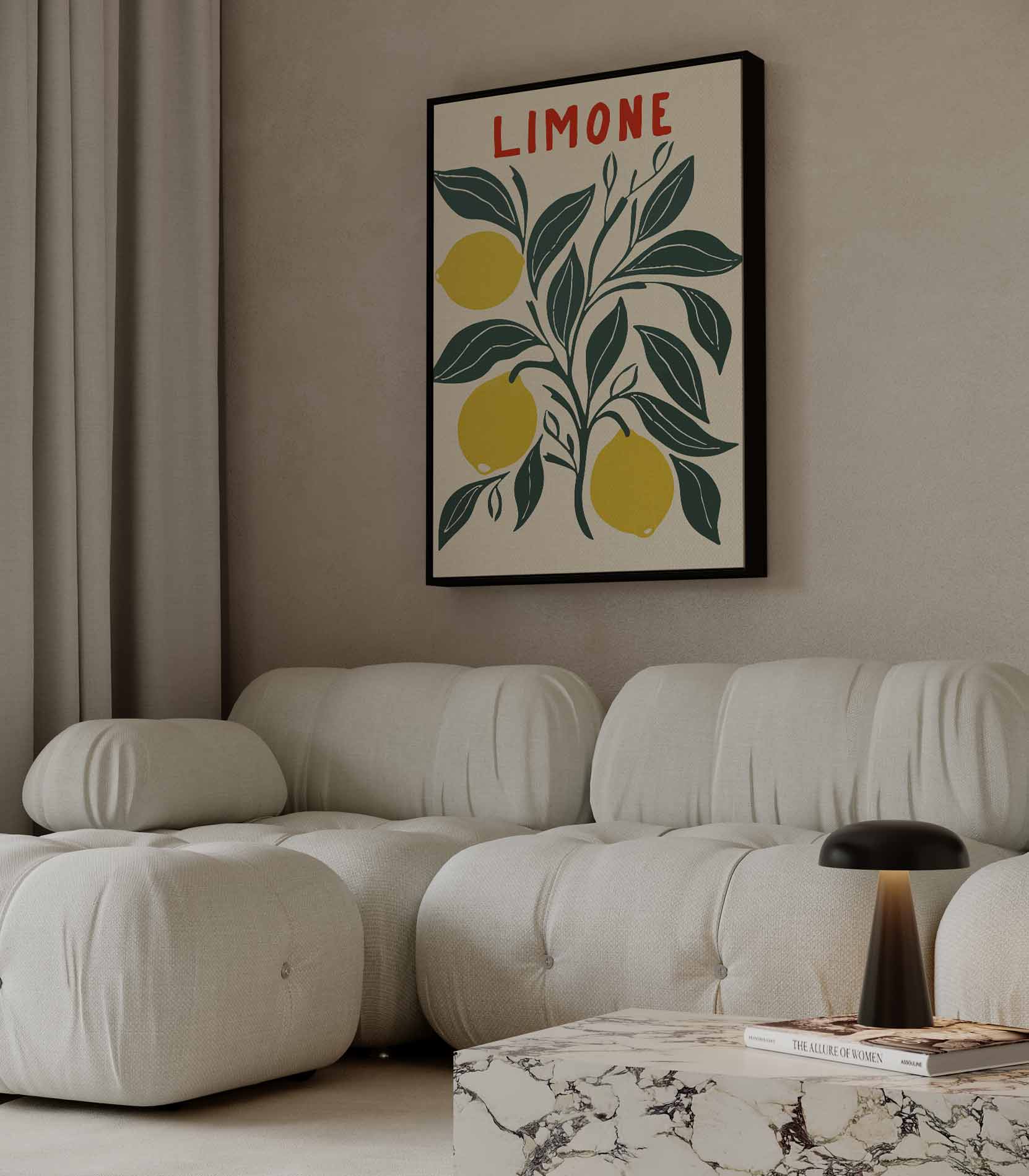 Limone Illustratie Kunstwerk-canvas-dibond-plexiglas-wanddecoratie-WallArtistic