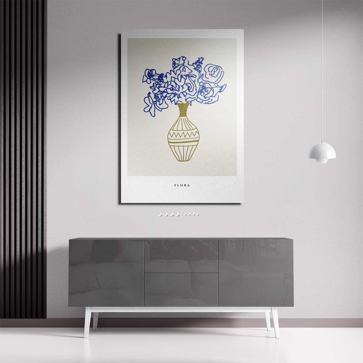 Bloeiend Geel en Blauw Kunstwerk-canvas-dibond-plexiglas-wanddecoratie-WallArtistic