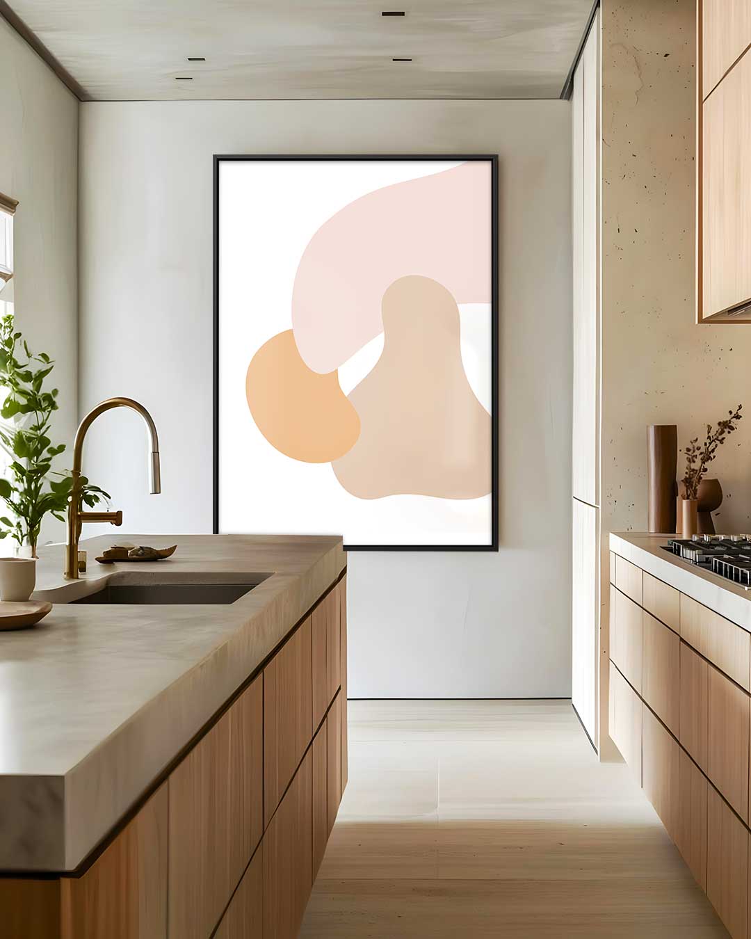 Zachte Vormen Abstract Kunstwerk-canvas-dibond-plexiglas-wanddecoratie-WallArtistic