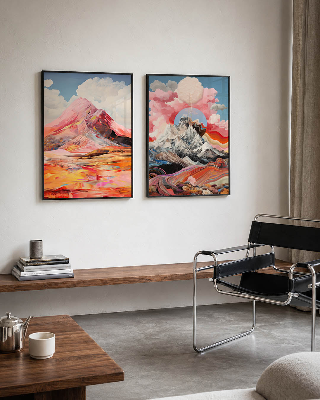 Kleurrijke berglandschap Posterset