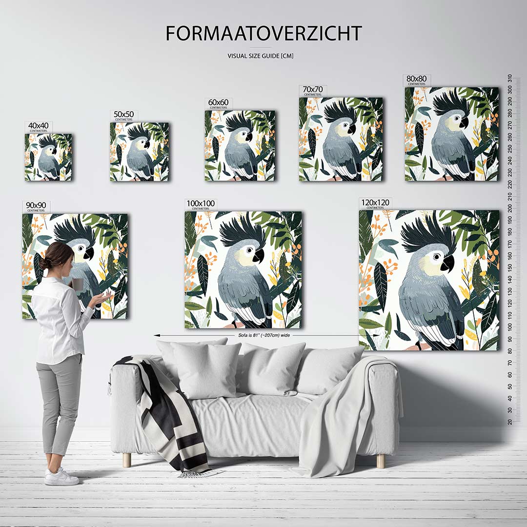 Vogels en bladeren Kunstwerk