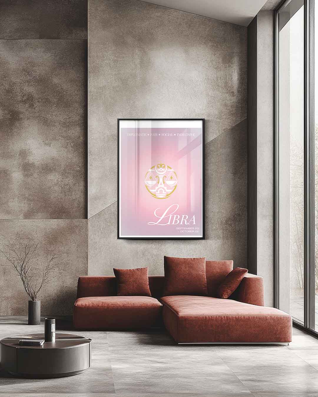 Stijlvolle Weegschaal Illustratie Kunstwerk-canvas-dibond-plexiglas-wanddecoratie-WallArtistic