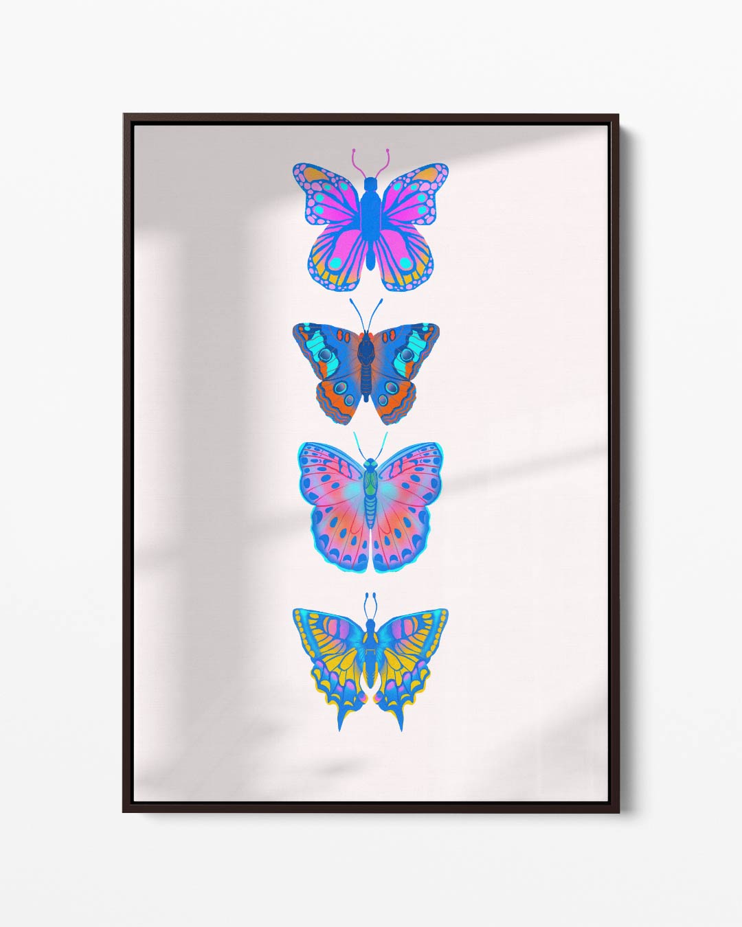 Kleurrijke Vlinders Parade Kunstwerk-canvas-dibond-plexiglas-wanddecoratie-WallArtistic