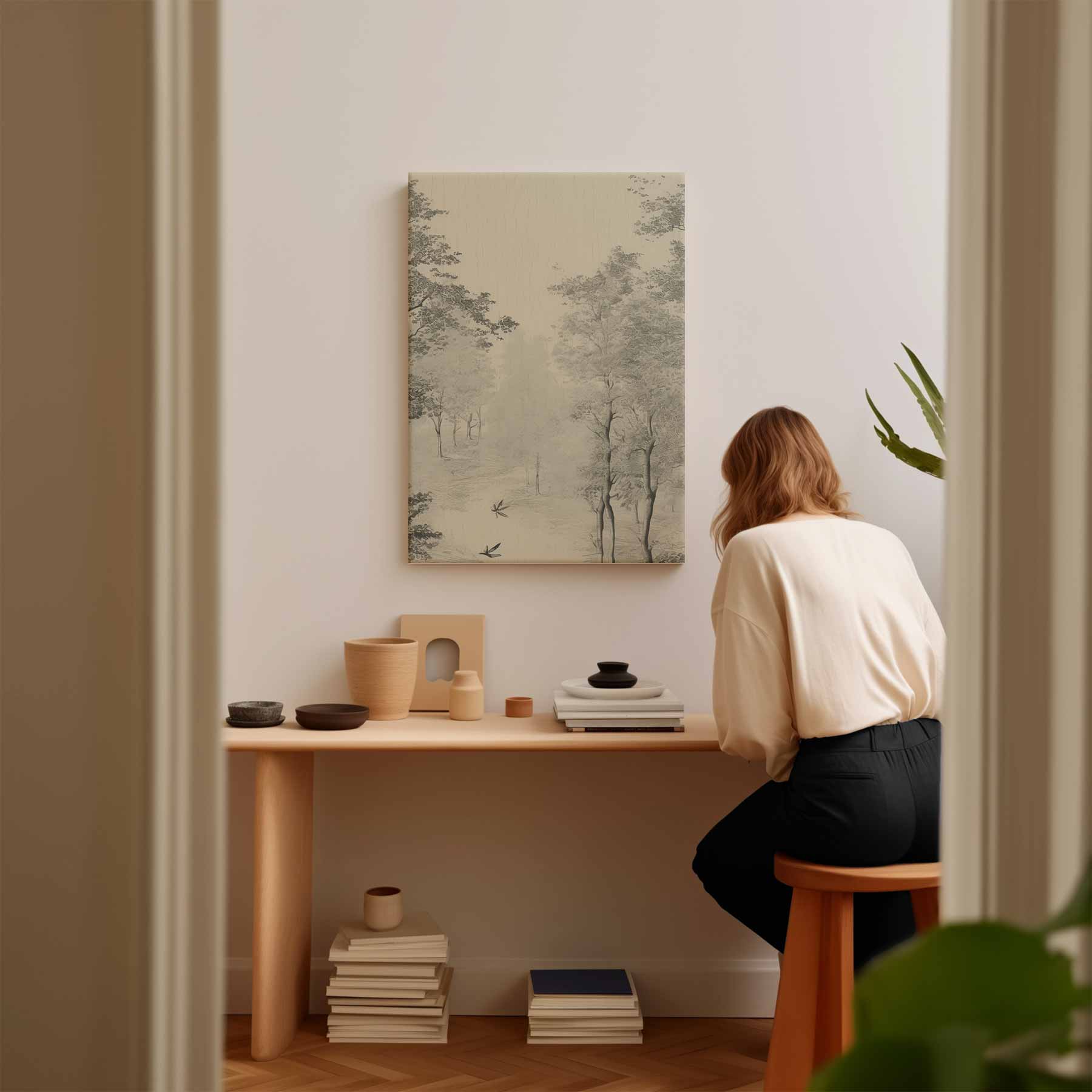 Mystieke Boswandeling Kunstwerk-canvas-dibond-plexiglas-wanddecoratie-WallArtistic