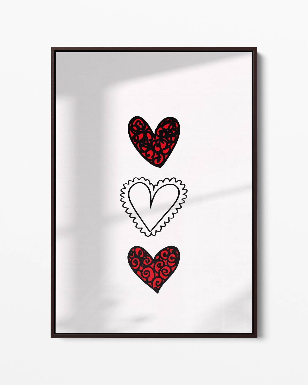 Drie Harten Inspiratie Kunstwerk-canvas-dibond-plexiglas-wanddecoratie-WallArtistic