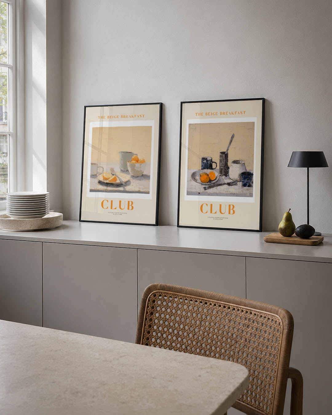 Ontbijt in beige Posterset