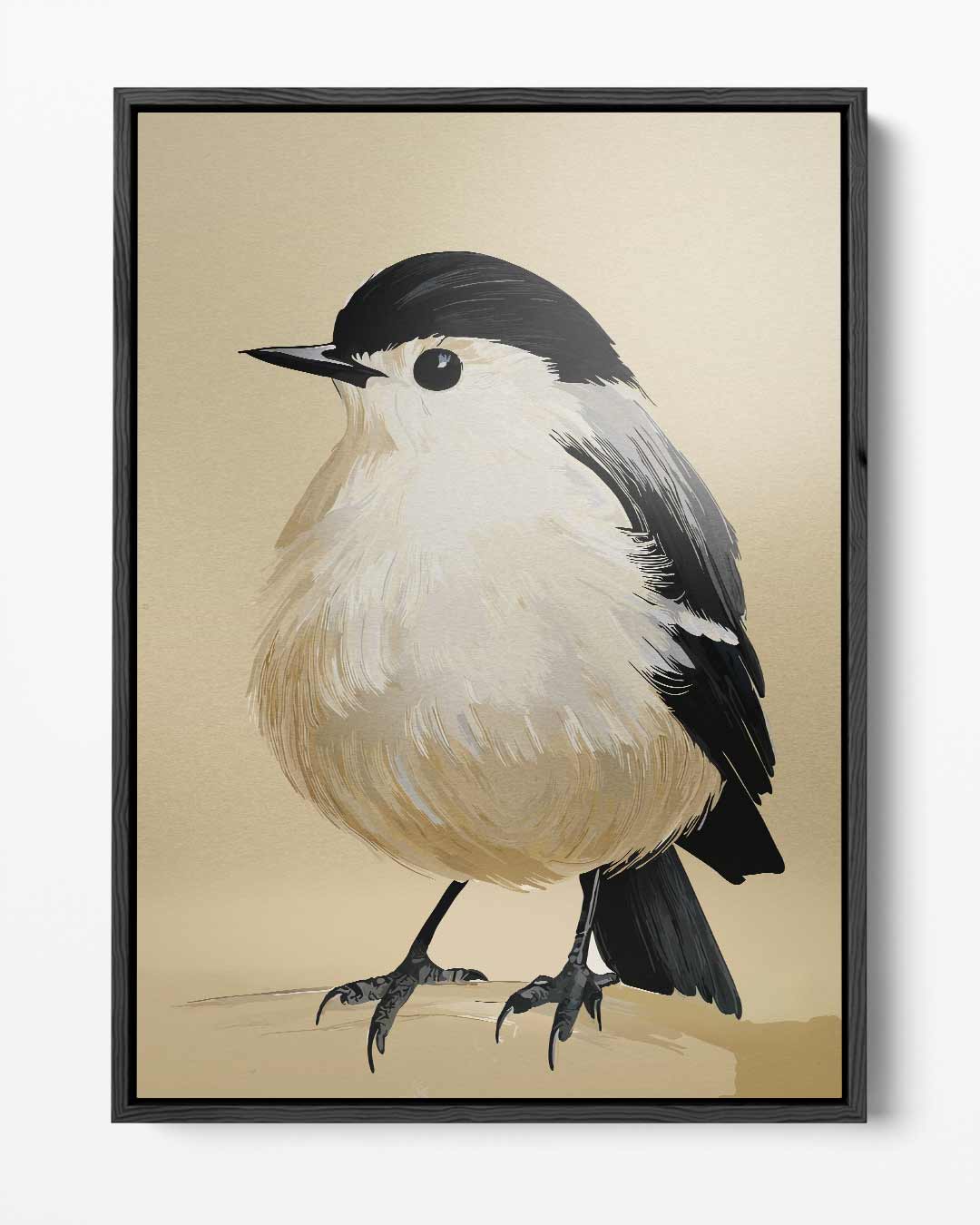 Fluffy Vogel Illustratie Kunstwerk-canvas-dibond-plexiglas-wanddecoratie-WallArtistic
