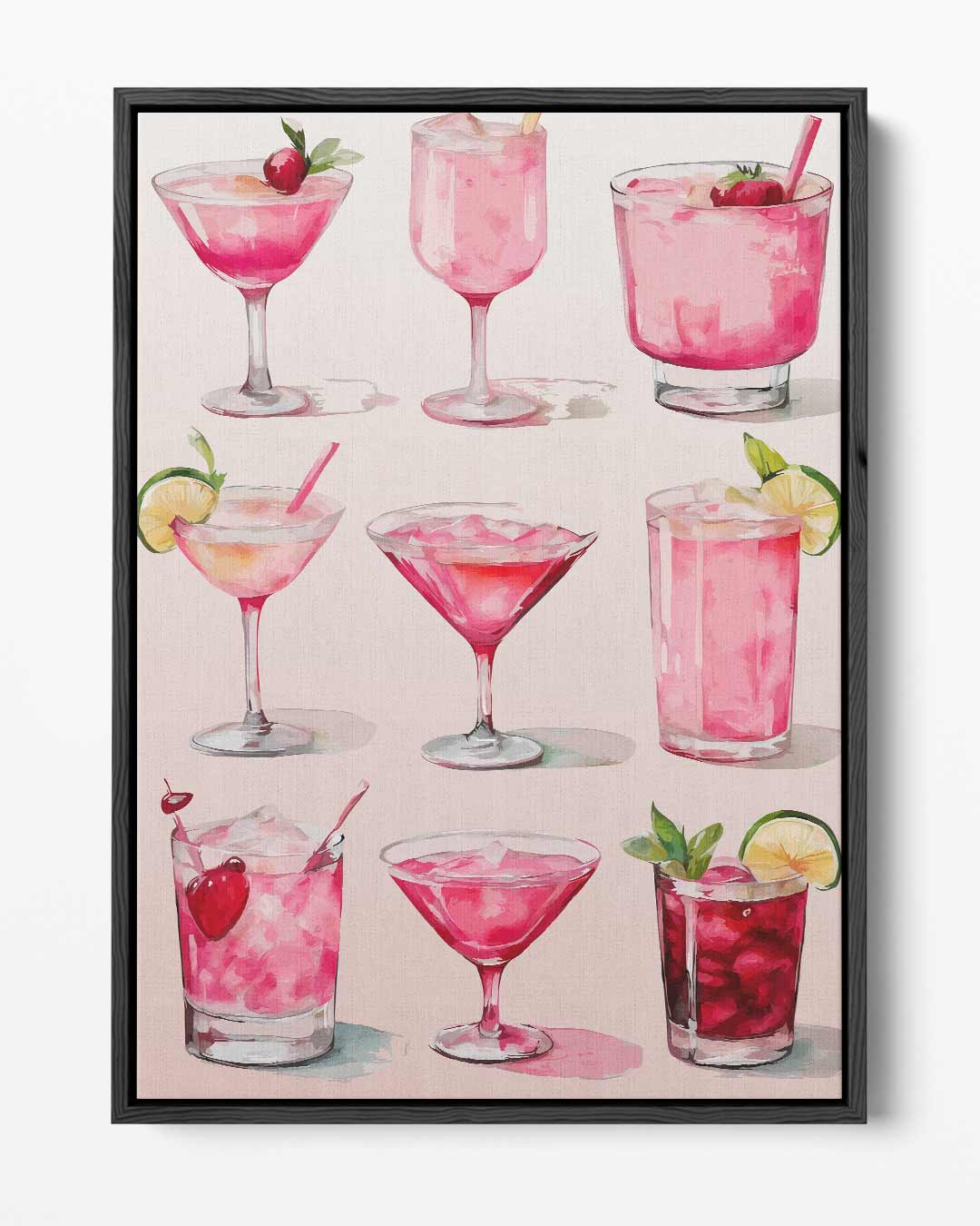 Cocktail Illustratie Print Kunstwerk-canvas-dibond-plexiglas-wanddecoratie-WallArtistic