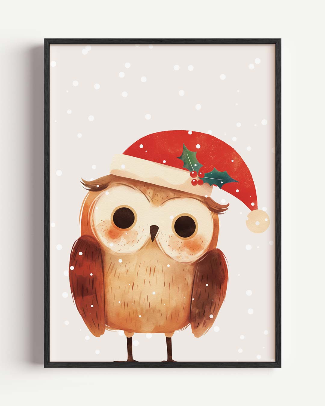 Schattige Uil Kerstposter