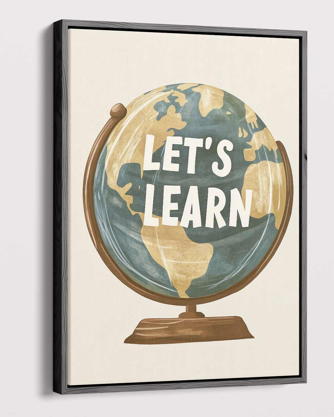 Wereldbol "Let's Learn Kunstwerk-canvas-dibond-plexiglas-wanddecoratie-WallArtistic