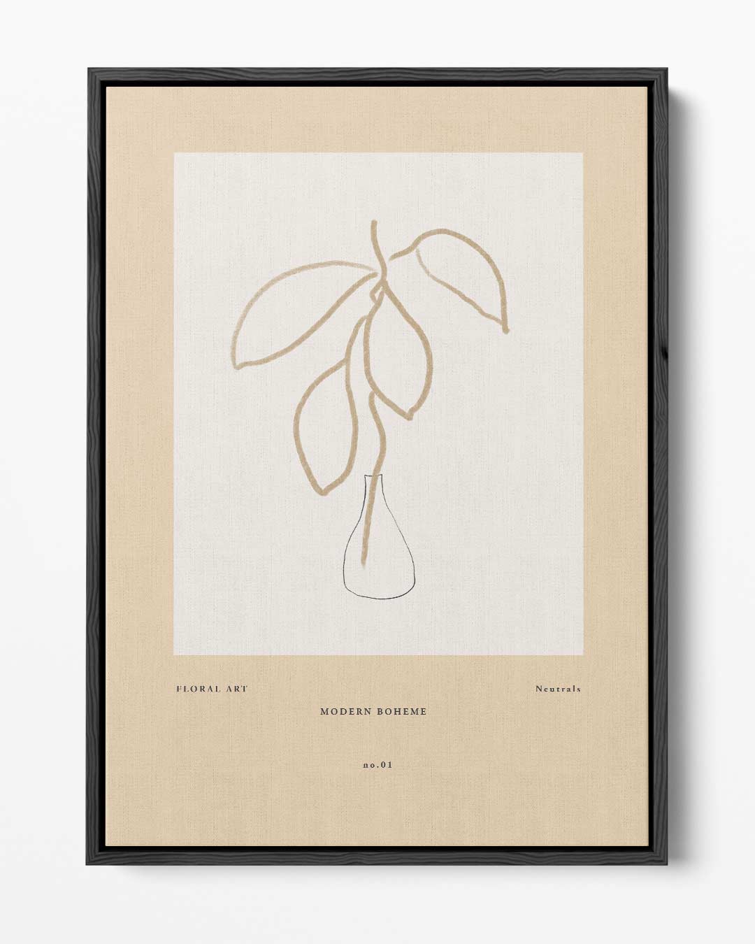 Moderne Boheemse Bloemtekening Kunstwerk-canvas-dibond-plexiglas-wanddecoratie-WallArtistic