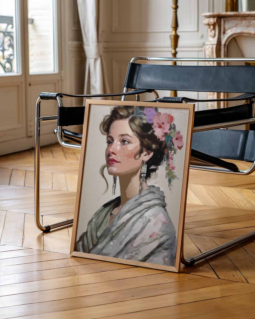 Vrouwelijke Elegantie In Bloemenpracht Poster